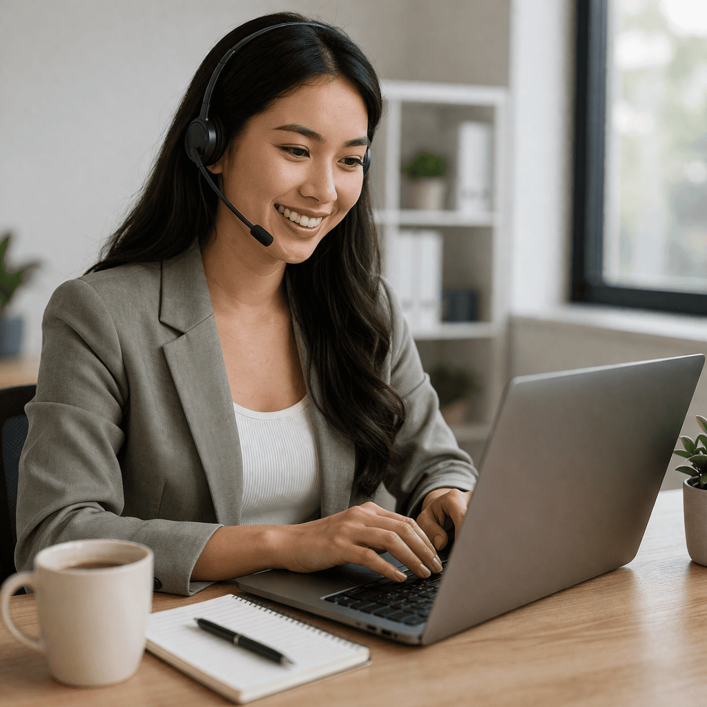 Virtual assistant team supporting businesses remotely